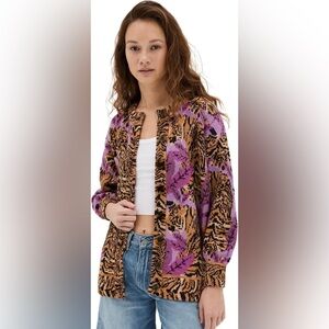 FARM Rio Tiger Leaves Knit Cardigan - Size XS